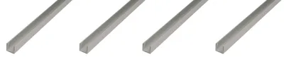 Produktbild von Alberts 4 x U-Profil, Aluminium, 10 x 22 x 10 x 1,5 mm, Länge 2 m, silberfarbig eloxiert