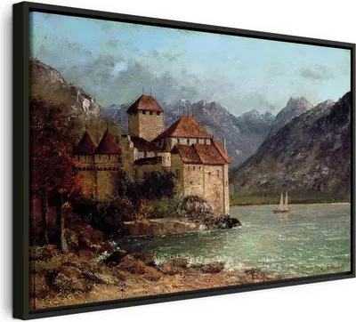 Produktbild von Italienischer Leinwand Leinwandbild - Chillon Castle 120x80 cm Reproduktionen l-E-10001-b-a