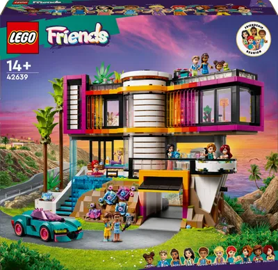 Produktbild von LEGO Friends Andrea moderne Villa, baubares viergeschossiges Spielzeughaus mit 11 Figuren, Bauset für Mädchen und Jungen, Geschenkidee für Jugendliche, Puppenhaus, Spielzeug ab 14 Jahren 42639