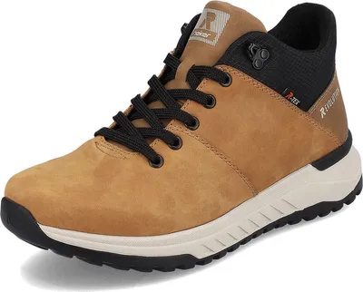 A single brown sneaker boot is shown against a white background.