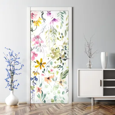 Produktbild von Dekorative Aufkleber selbstklebend Klebefolie Abnehmbarer Türposter Feldblumen Kunst 77 x 200 cm