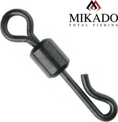 Produktbild von 10 x MIKADO QUICK CHANGE SWIVEL schwarze Wirbel Karpfenwirbel #8