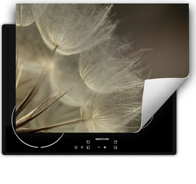 Produktbild von DarHaus Herdabdeckplatte 80x52 cm Anti Rutsch Matte Aufrollbar, grau - Blumen
