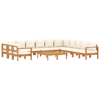 Produktbild von 9-tlg. Garten-Sofagarnitur mit Kissen Massivholz Akazie