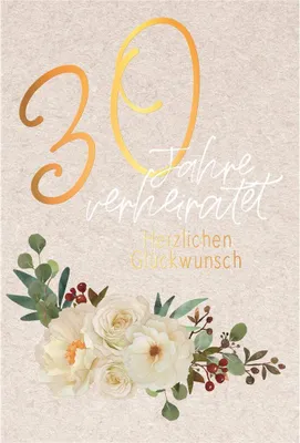 Produktbild von Perlenhochzeit - 30. Hochzeitstag - Glückwunschkarte im Format 11,5 x