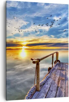 Produktbild von Bild auf Leinwand - Leinwandbild - Einteilig - See Brücke - 50x70cm - Wand Bild - Wanddeko - Wandbilder - Leinwanddruck - Kunstdruck - Wanddekoration - Leinwand bilder - Wandbild - PA50x70-3963