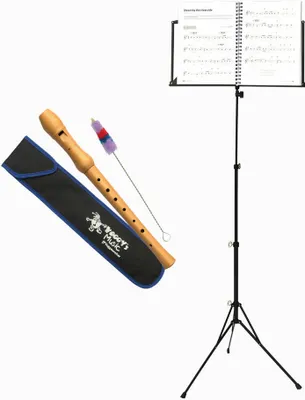 Imagen del producto de Conjunto de flautas dulces Voggenreiter, de 4 piezas, que incluye: flauta dulce, atril para partituras NS-100, flauta en do soprano, sistema de digitación alemán
