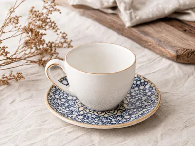 Zdjęcie produktu dla Bonna Alhambra - Filiżanki i spodki do herbaty - 230 cm3 - Porcelana - Zestaw 6 sztuk