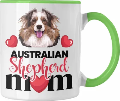 Produktbild von Trendation - Australian Shepherd Besitzer Mom Mama Tasse Geschenk Lustiger Spruch Geschenkidee Australian Shepherd Besitzerin (Grün)