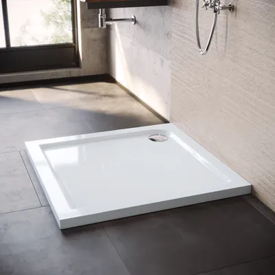Image de SONNI Receveur de douche carré 80x80x4cm,Receveur de douche ABS, surface antidérapante