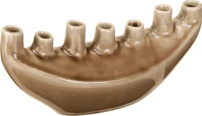 Produktbild von Deko Keramik Schiffchen Vase Braun 23x8,5cm H11cm Dekoration