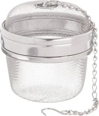 Produktbild von Tee-/ Gewš¹rzkugel, rostfreier Edelstahl, 6,5 cm ?, Teesieb fš¹r losen Tee, Gewš¹rzei, Teeei, Gewš¹rzsieb zum mitkochen, Silber