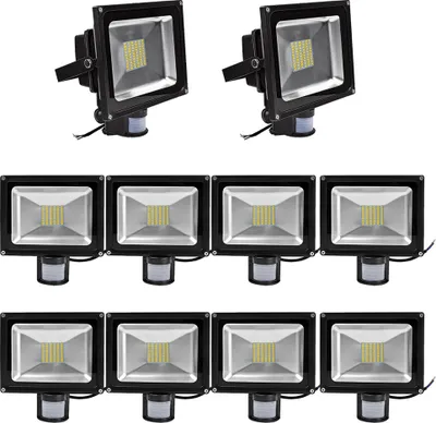 Produktbild von 10X 50W LED Strahler Fluter Spot Außenstrahler Flutlich mit Bewegungsmelder,Greenmigo Warmweiß Wandstrahler IP65 Wasserdicht AC 85-265V Tageslichtweiß