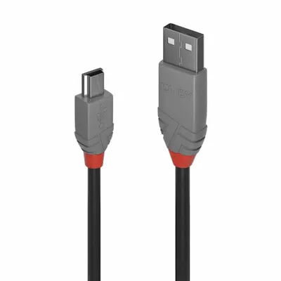 Produktbild von LINDY USB 2.0 Kabel Typ A/Mini-B Anthra Line M/M 0.5m
