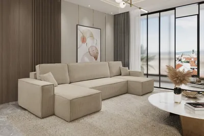Produktbild von VENASI HUGO U-FORM Ecksofa mit Schlaffunktion und Bettkasten Sofa U Form Eckcouch Schlafsofa BRAUN