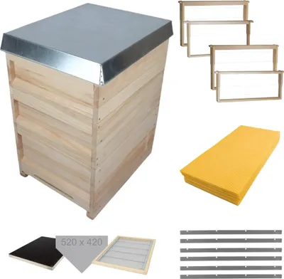 Produktbild von Bienenbeute DNM 12 Liebig MEGASET "DIE LEICHTE" (BAUSATZ) - Rähmchen Absperrgitter