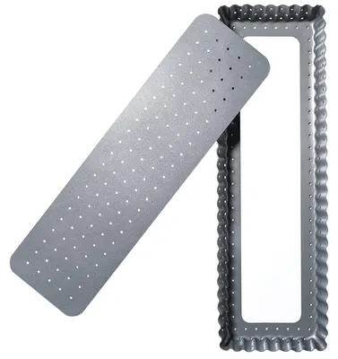 Quicheform rechteckig, perforiert, 36x11x2,5 cm, antihaftbeschichtet