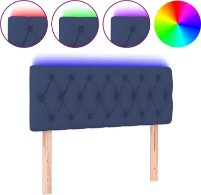 Produktbild von vidaXL LED Kopfteil Blau 90x7x78/88 cm Stoff