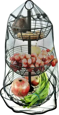 Obrázok produktu pre Trojposchodový ovocný stojan s sieťkou proti hmyzu