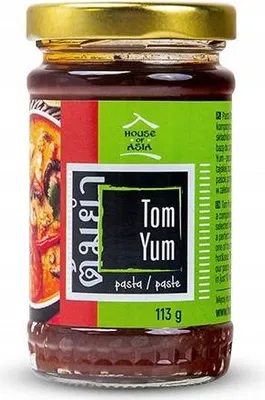 Zdjęcie produktu dla Pasta Tom Yum w Słoiczku do Zupy Tajskiej Ostro - Kwaśna House Of Asia 113g