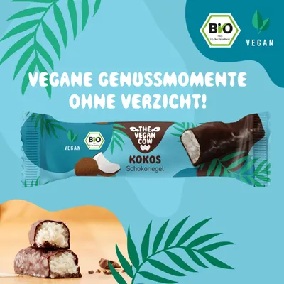 Produktbild von THE VEGAN COW - Schokoriegel Kokos 40gr