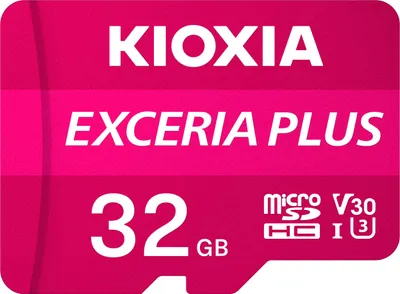 Image de Carte mémoire micro SD avec adaptateur Kioxia Exceria Plus UHS-I U3 classe 10 rose