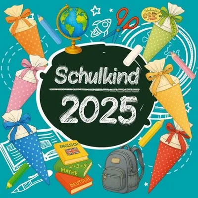 Produktbild von 20 Servietten Schulkind 2025 - Einschulung türkis 2025 33x33cm