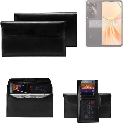 Produktbild von K-S-Trade Handy Hülle kompatibel mit Vivo Y28e 5G Schutz Hülle Tasche Schutz Case Handytasche Kunstleder schwarz, 1x