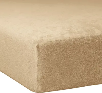 Produktbild von Traumschlaf Flausch Frottee Spannbettlaken 120x200 cm - 130x200 cm sand