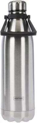 Produktbild von Doppelwandige Thermosflasche Nerthus FIH 622 für kalte und warme Getränke, schwarzes Design aus Edelstahl 18/8, 1500 ml, BPA-frei, luftdichter Deckel