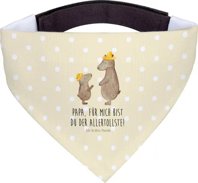 Produktbild von Mr. & Mrs. Panda Hunde Halstuch Bären mit Hut - Gelb Pastell - Geschenk, Hunde-Halstuch, Papa, Kinder, Hund, Tuch, Für, Muttertag, Family, Vatertag, Hundehalstuch