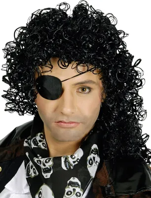 Produktbild von K11276801 schwarz Herren Piraten Seeräuber Perücke