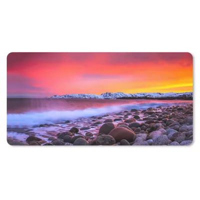 Produktbild von MuchoWow® Mauspad Mousepad Sonne - Steine - Schnee - Landschaft - Wasser 60x30 cm - Mousepads - Maus Mat - Pad - Mausunterlage - Nachhaltig