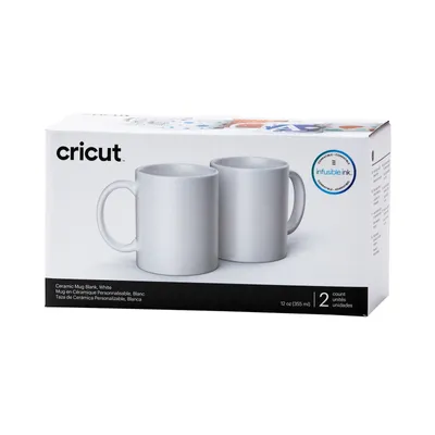 Produktbild von Cricut weiße Becher de 355 ml (12 oz), 2 Becher de Sublimation de unschmelzbare Tinte zur Verwendung Mug Press Infusible Ink 2007821