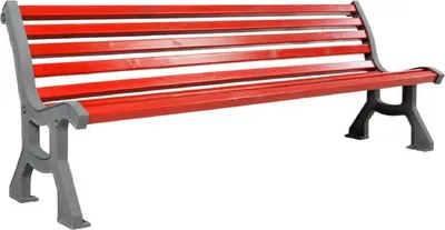 Produktbild von Casa Padrino Industrie Stil Gartenbank Rot / Grau 183 cm