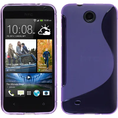 Produktbild von PhoneNatic Case kompatibel mit HTC Desire 300 - lila Silikon Hülle S-Style + 2 Schutzfolien