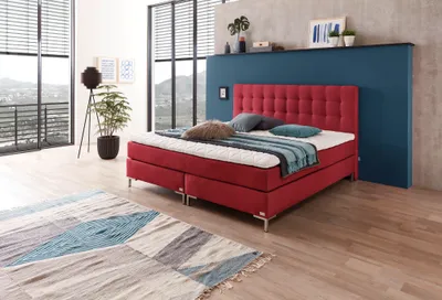 Produktbild von Boxspringbett WELCON ROCKSTAR® 140x200 cm Härtegrad H2 rot