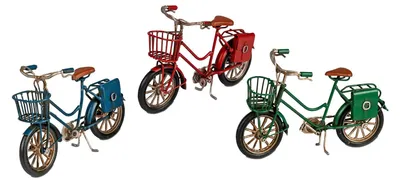 Produktbild von formano 3er Set Mini Deko Fahrrad Metall Set Vintage handgefertigt