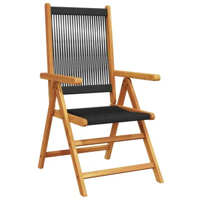 Zdjęcie produktu dla VidaXL 3214530, Taras, Obite siedzisko, Drewno akacjowe, Polipropylen (PP), Czarny, 110 kg, 570 mm