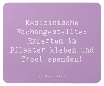 Produktbild von Mr. & Mrs. Panda Mouse Pad Spruch Medizinische Fachangestellte Experten - Lavendeltraum - Geschenk, Berufsprodukte, Terminplanung, Geschenke für Berufstätige, Teamarbeit
