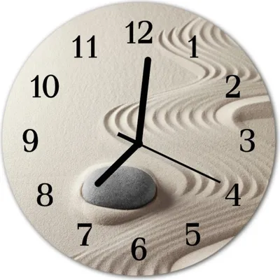 Produktbild von Glasuhr Wanduhr Küchenuhr Echt-Glas 30fi cm Stein Sand grau