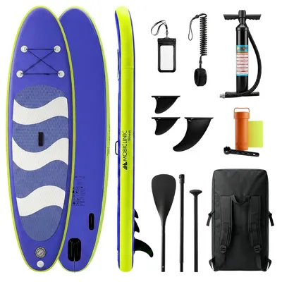 Immagine prodotto di Tavola da paddle surf gonfiabile Mobiclinic. Portata massima: 150 kg. Pagaia regolabile. Cintura di sicurezza. Zaino e pompa. Modello Stitch