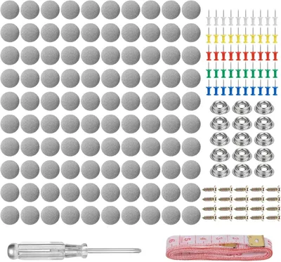 Imagen del producto de Kit de reparación para toldo de coche, de 100 piezas, que incluye remaches, destornillador, cinta métrica, ideal para coches y camping