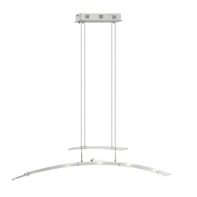 Immagine prodotto di Lampada a sospensione LED Louna cromata bianca 25W, luce bianca calda 2250 lm, metallo, dimensioni: 110x115x7 cm, IP20, Italux
