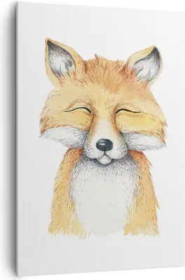 Produktbild von Bild auf Leinwand - Leinwandbild - Einteilig - Cartoon Fuchs Kind - 70x100cm - Wand Bild - Wanddeko - Wandbilder - Leinwanddruck - Wanddekoration - Leinwand bilder - Wandbild - PA70x100-4878