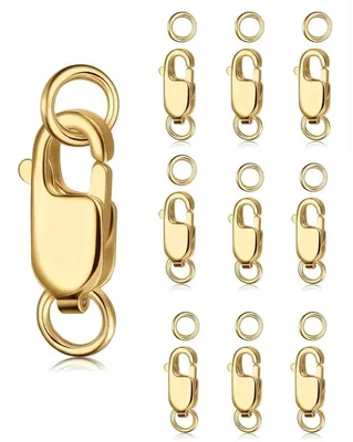 10 Karabinerverschlüsse für Schmuck, Gold, 2 Größen, Edelstahl