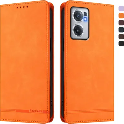 Obrázek produktu pro Pouzdro pro OnePlus Nord CE 2 5G, retroPolyuretankožené flip pouzdro s stojánkem a přihrádkami na karty Pomerančový
