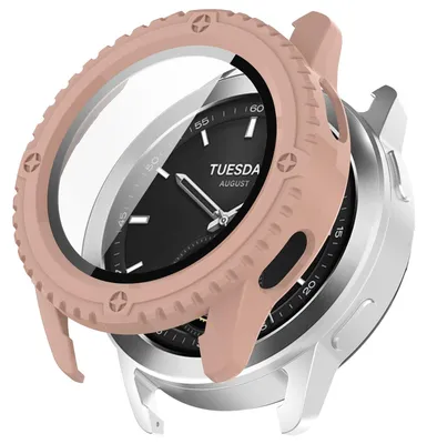 Produktbild von Für Xiaomi Watch S3 Kunststoff Smart Watch Hülle + H9 Schutzglas Cover Pink