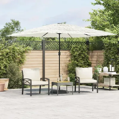 Image de Maison Exclusive - Parasol avec mât en acier, blanc, 290x290x238 cm