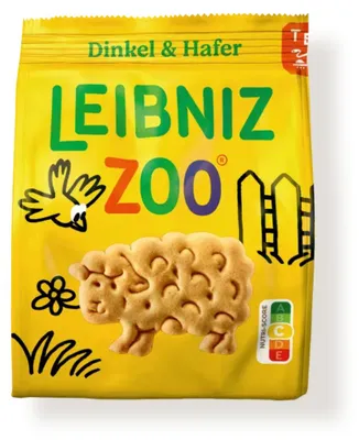 Immagine prodotto di Mini biscotti di farro e avena a forma di animali Leibniz Zoo 125g